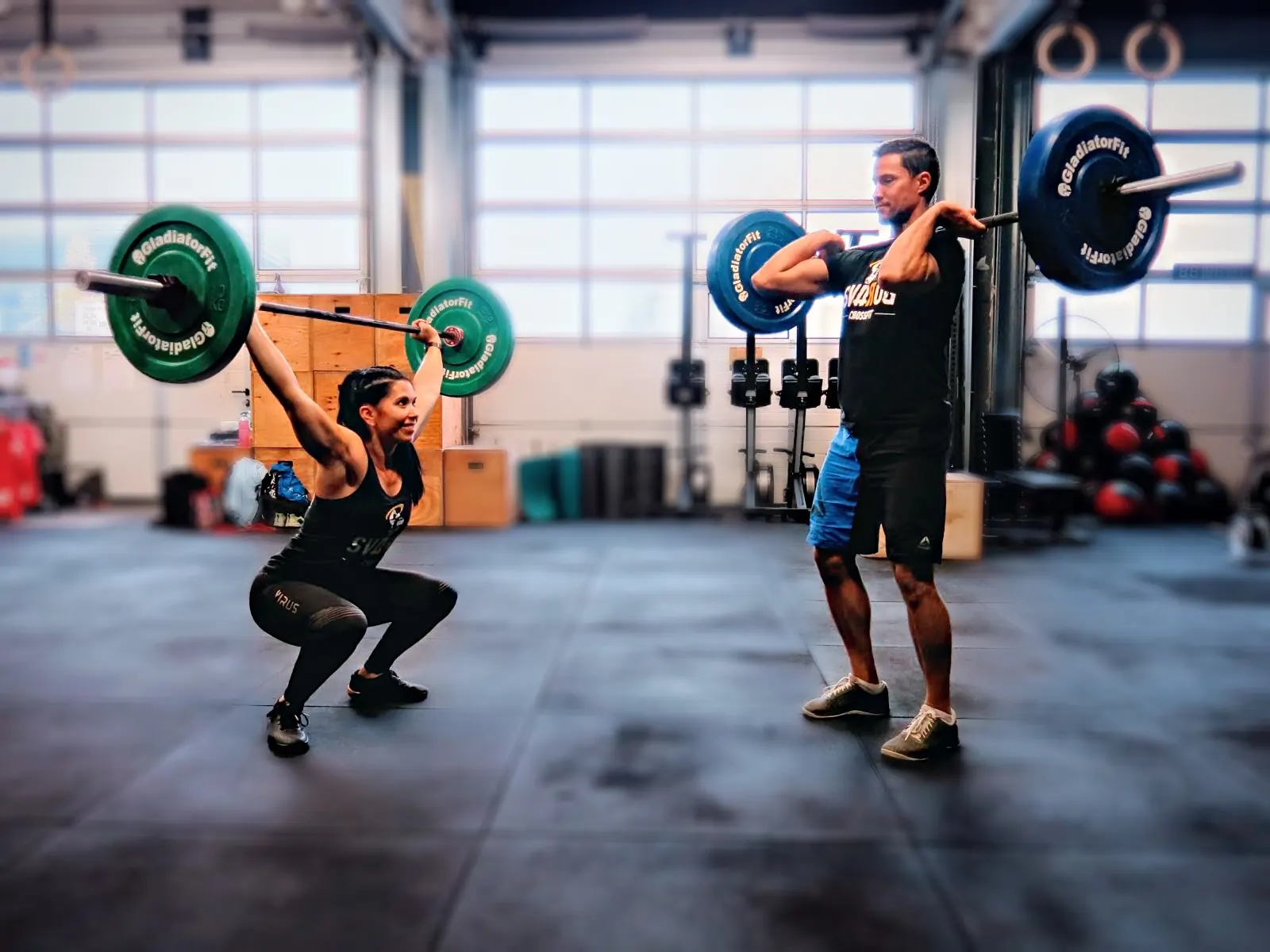 Rachèle en overhead squat